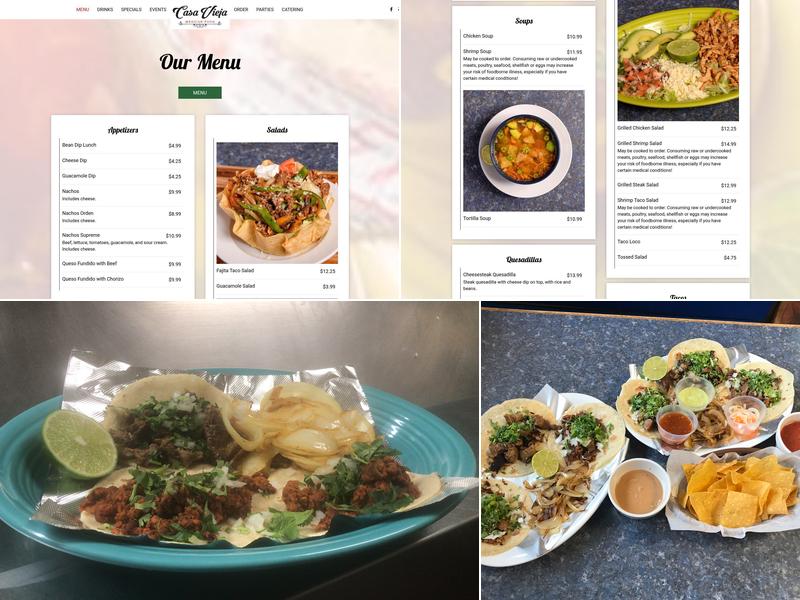 Casa vieja Mexican Food Menu