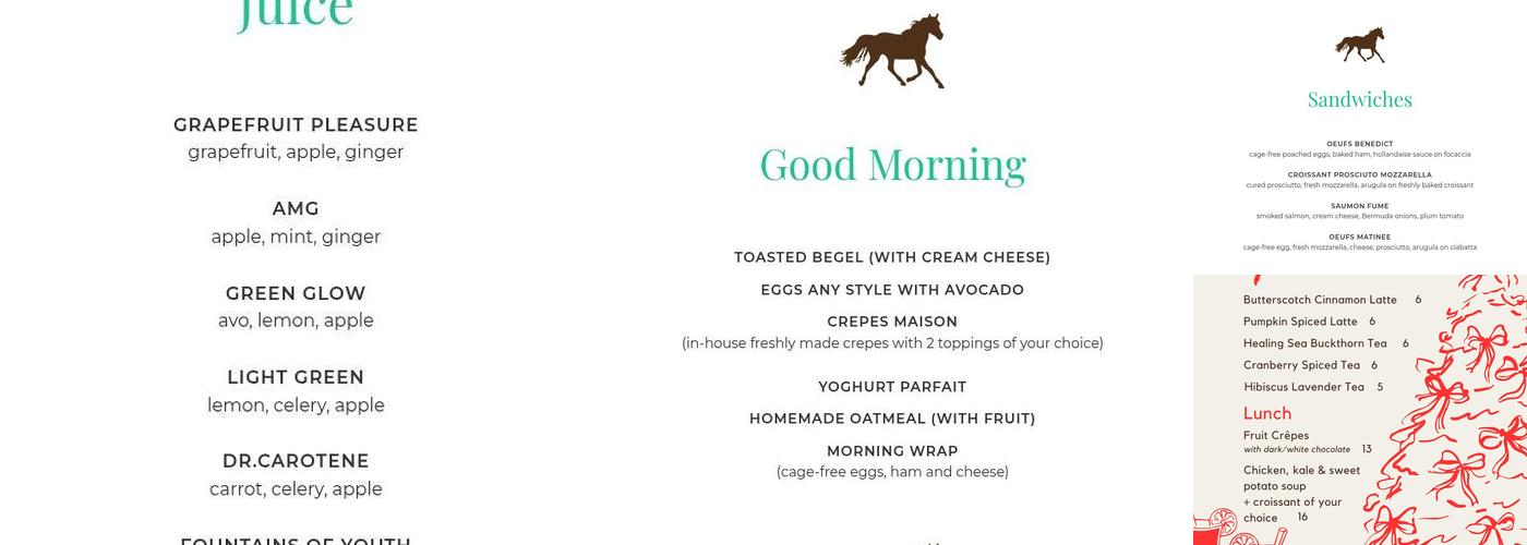 Café Esmé Menu