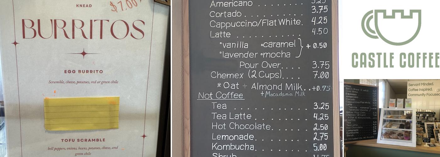 Castle Coffee Menu