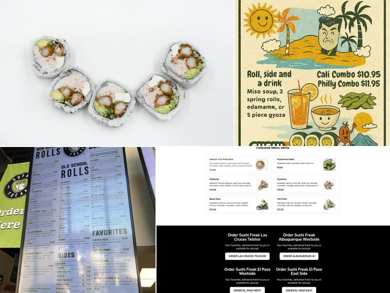 Sushi Freak Albuquerque Westside Menu