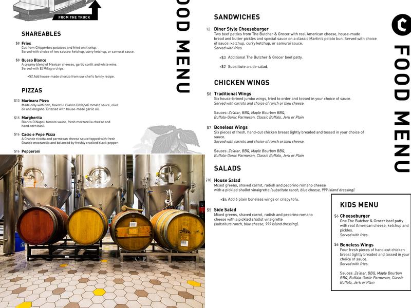 Columbus Brewing Company Menu