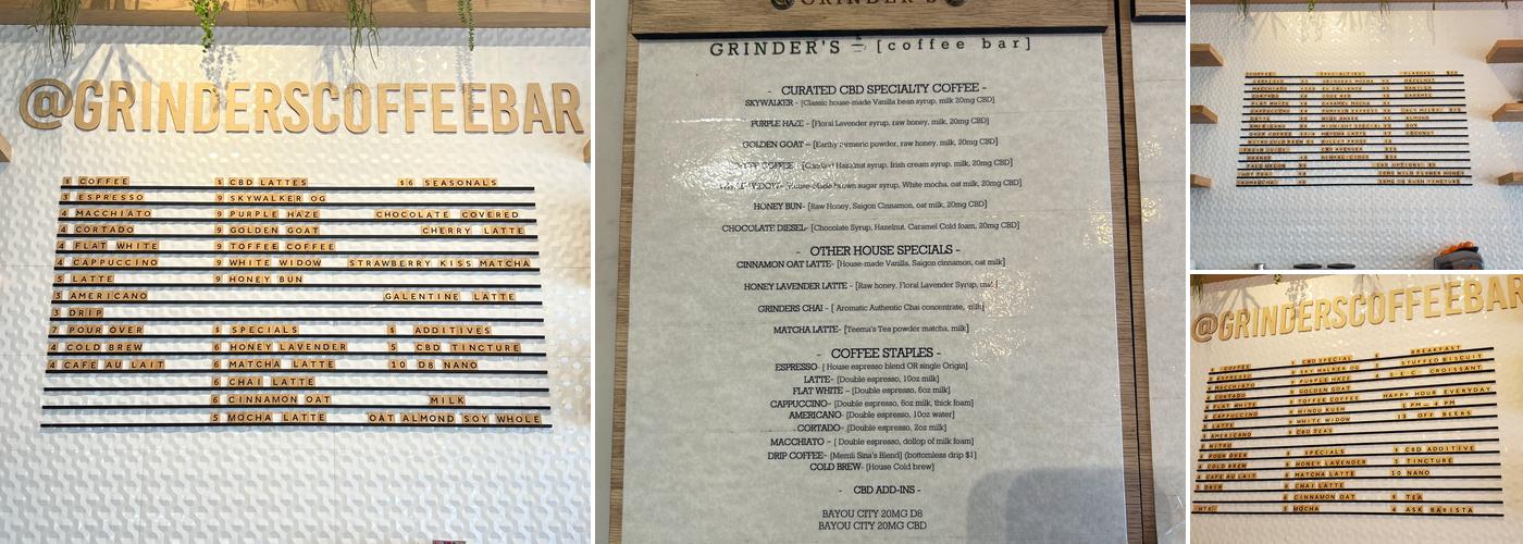 Grinder's Coffee Bar Menu