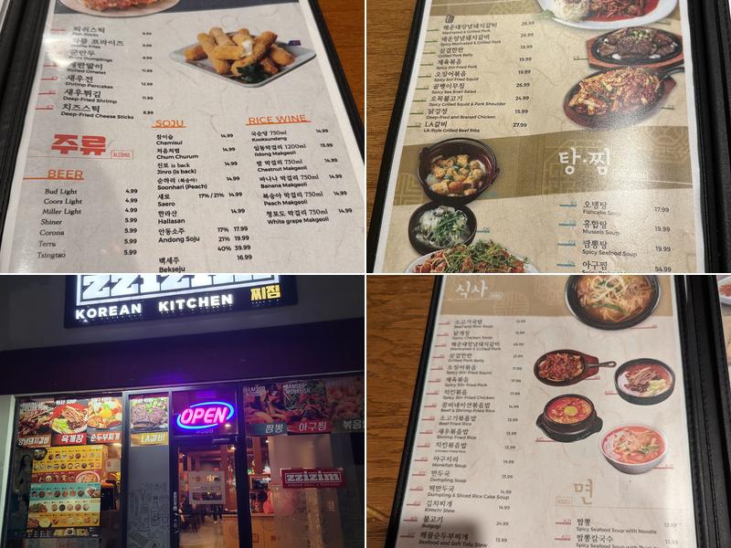 Zzizim Korean Kitchen Menu
