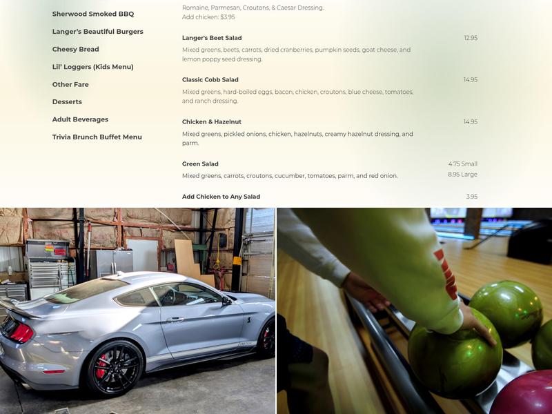 Langer's Entertainment Center Menu