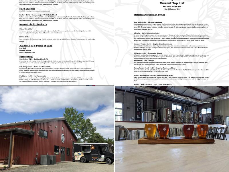 Barking Rose Brewing Company + Farm Menu