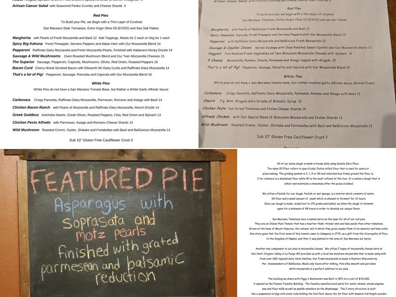 Uno Venti Pizzeria Menu