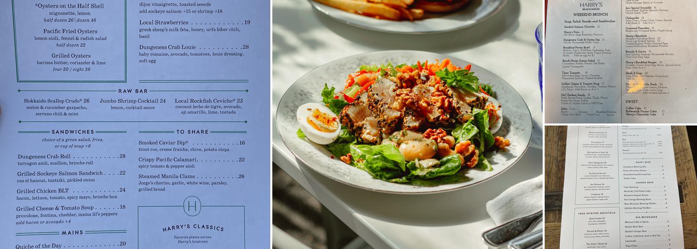 Harry's Beach House Menu