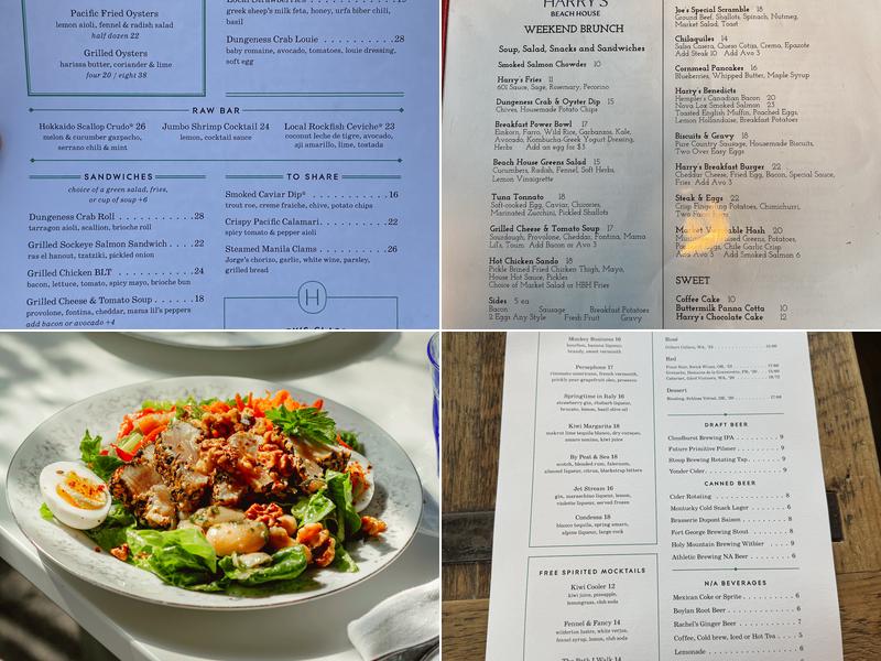 Harry's Beach House Menu