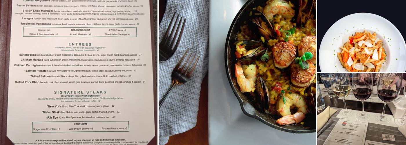 Lombardi's in Bellingham Menu