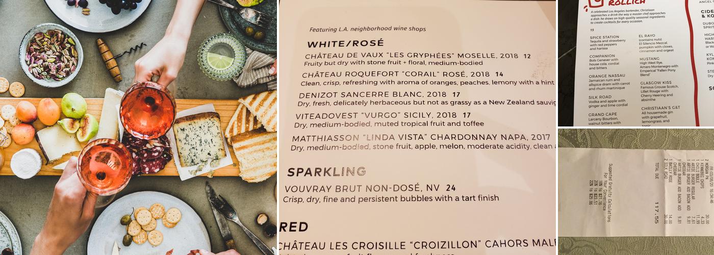 The Mullin Wine Bar Menu