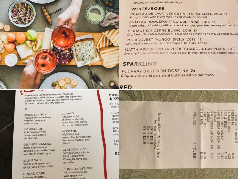 The Mullin Wine Bar Menu