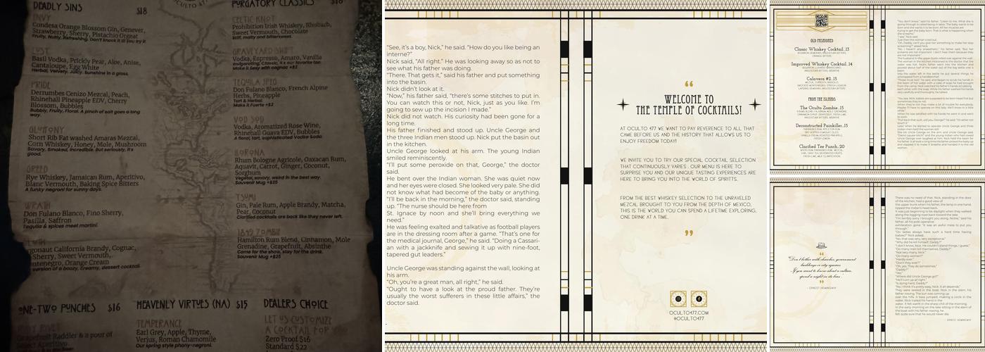 Oculto 477 Menu