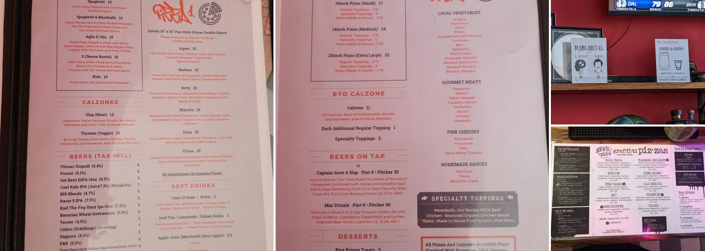 Graffiti Pizza Menu