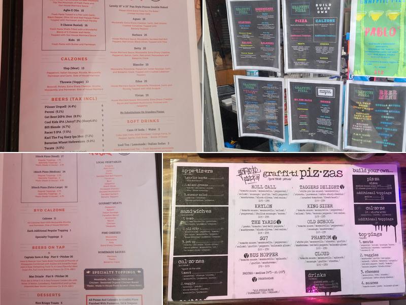 Graffiti Pizza Menu
