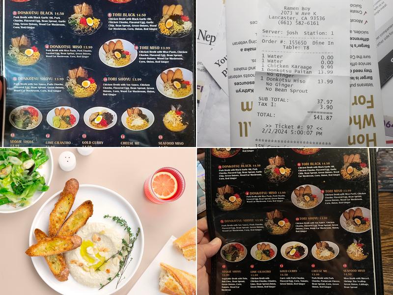 Ramen Boy Menu
