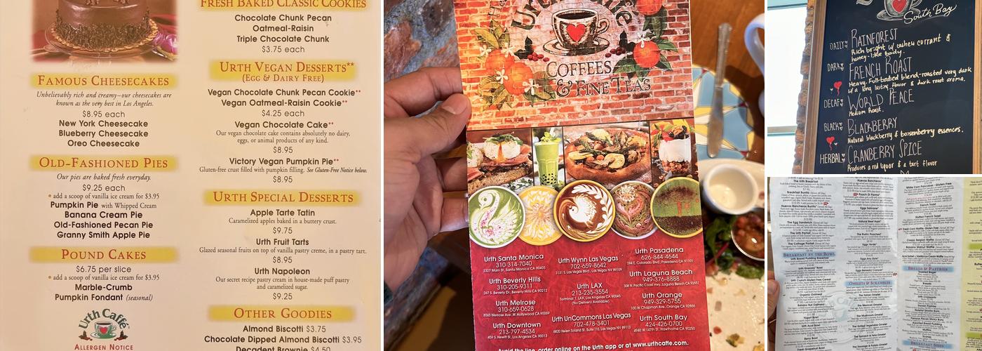 Urth Caffe South Bay Menu