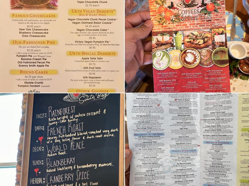 Urth Caffe South Bay Menu