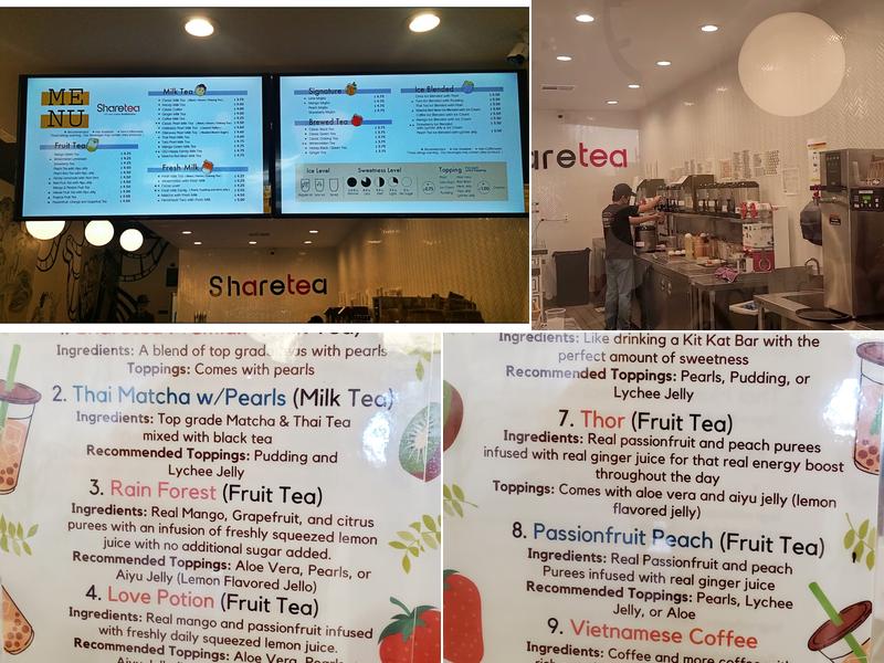 Sharetea Monrovia Menu