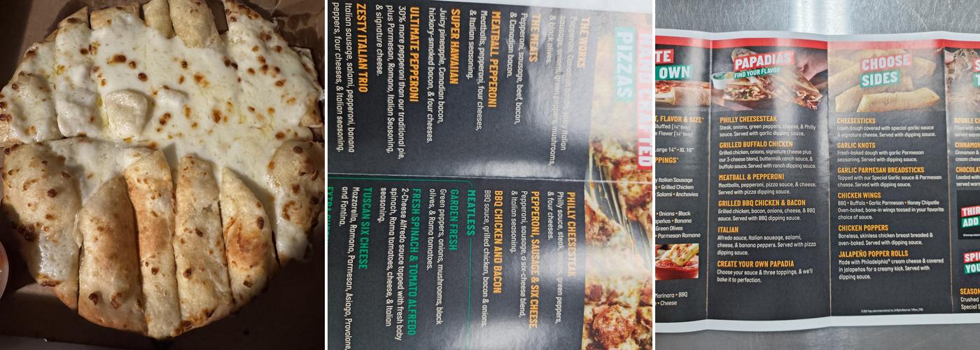 Papa Johns Pizza Menu