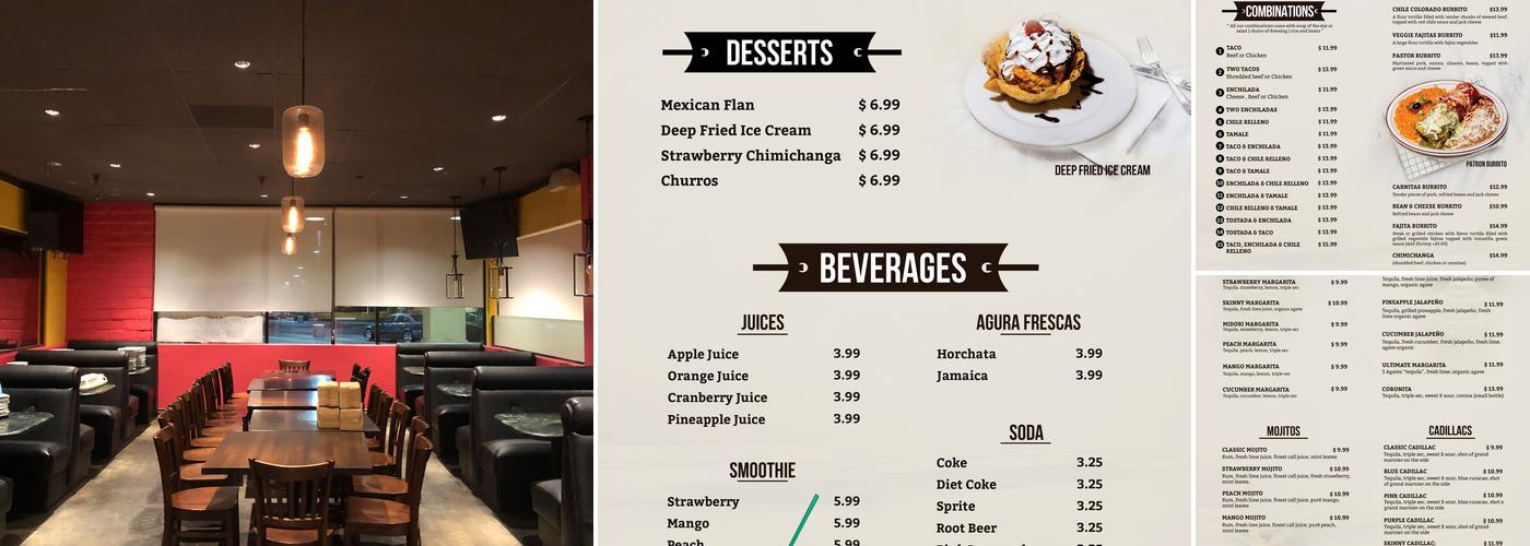 Patron Mexican Bar & Grill Menu