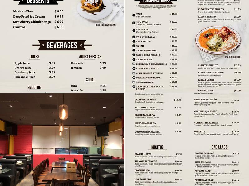 Patron Mexican Bar & Grill Menu