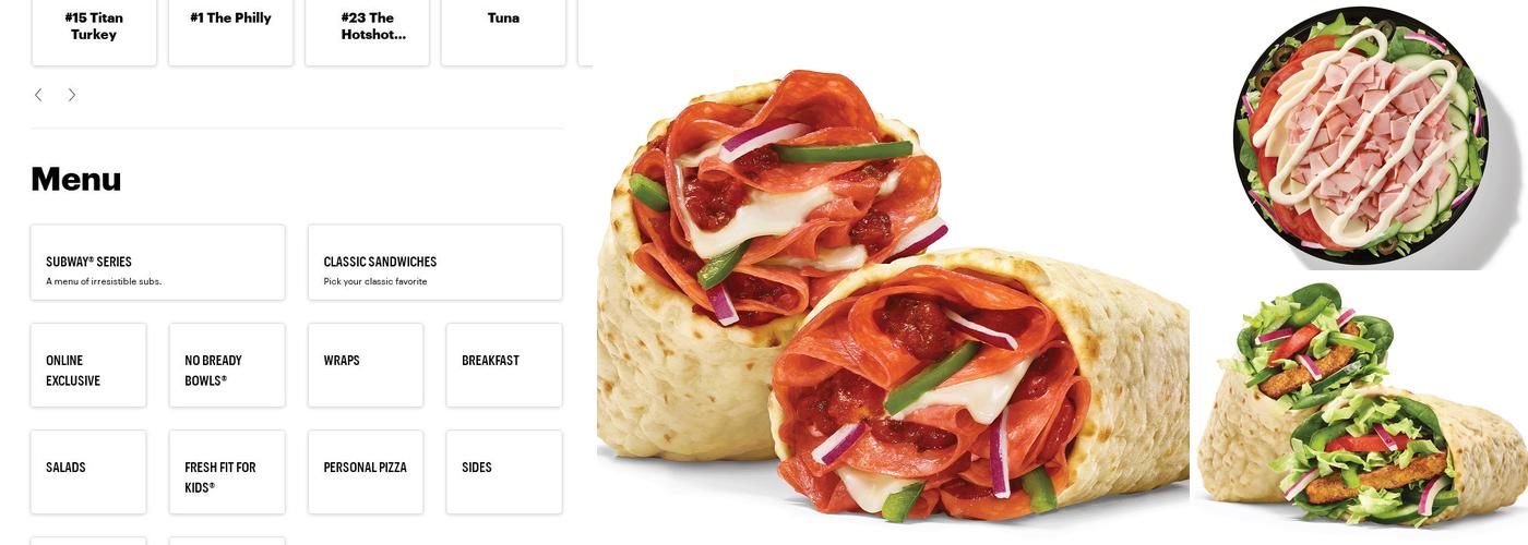 Subway Menu