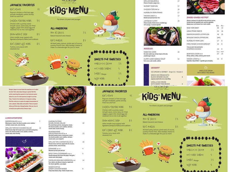 Hanagi Restaurant Menu