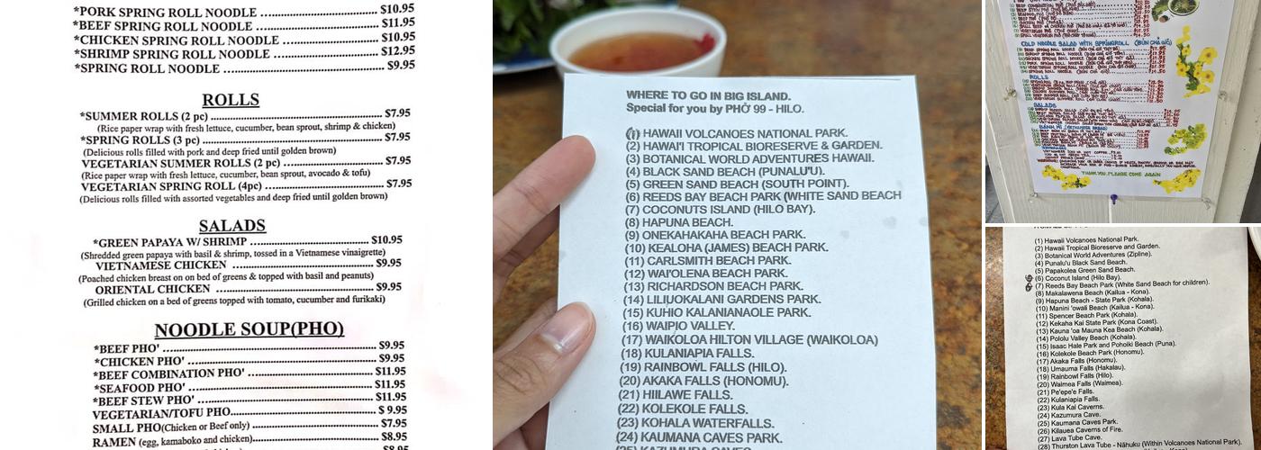 Pho 99 Menu