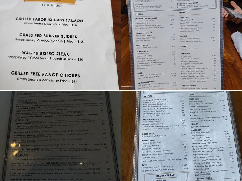 Shore Longboat Key Menu