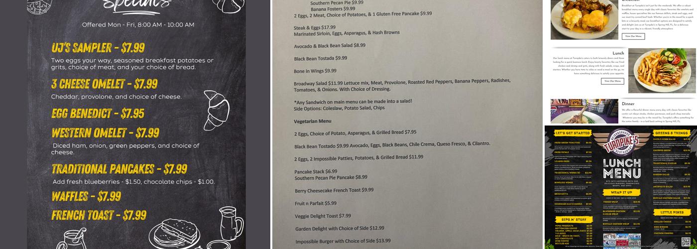 Turnpike’s Menu