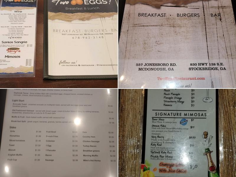 Two Eggs!- McDonough Menu