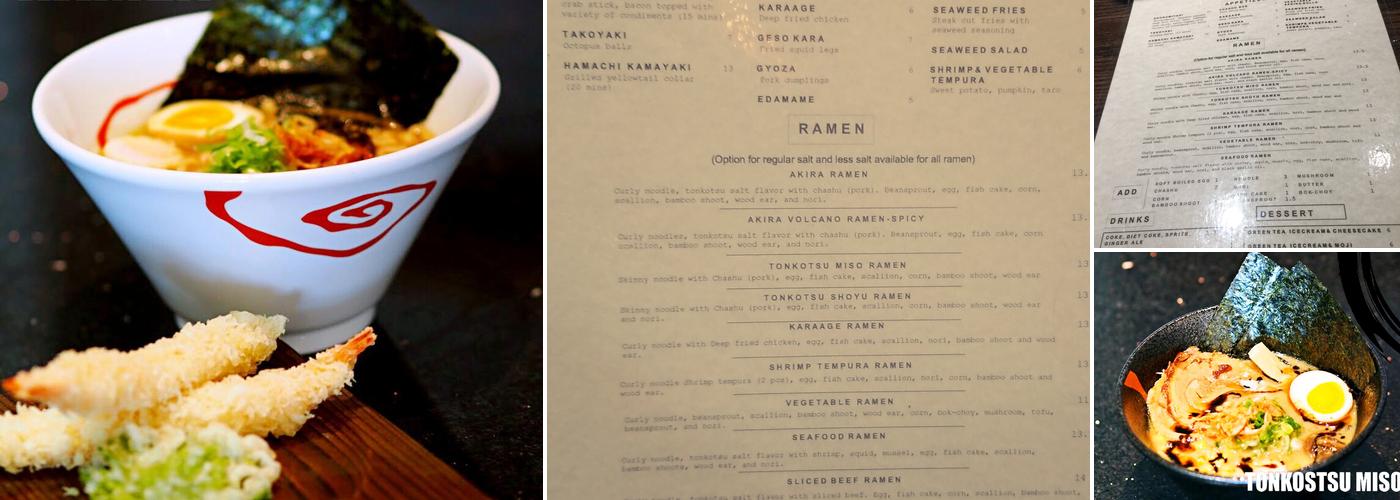 Akira Ramen & Izakaya Menu