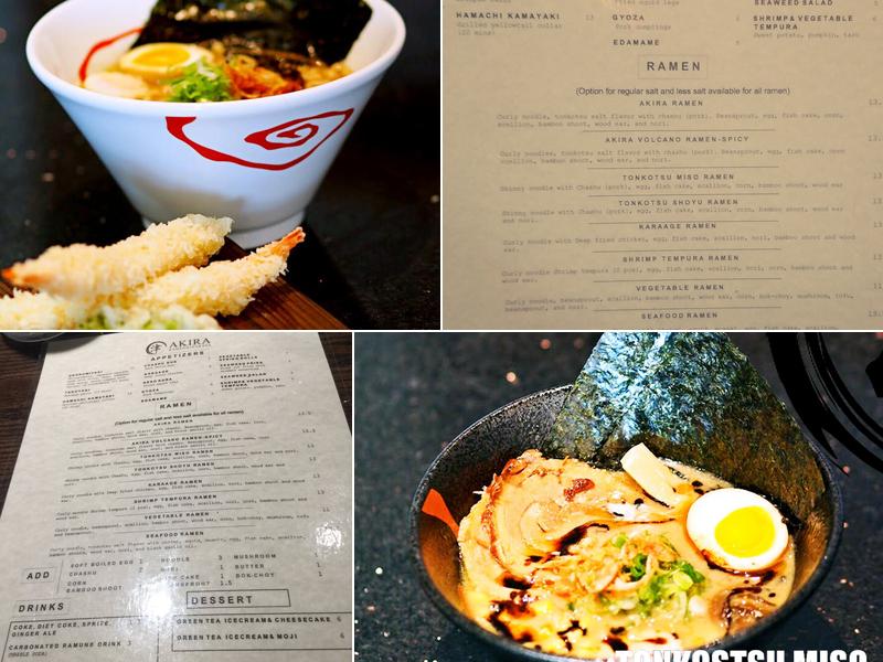 Akira Ramen & Izakaya Menu