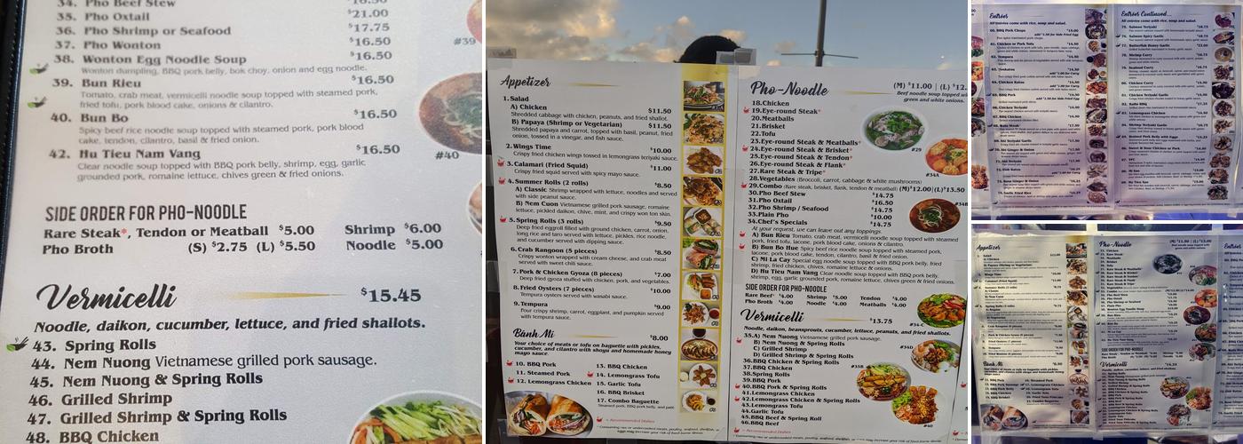 Pho Time Niu Valley Menu