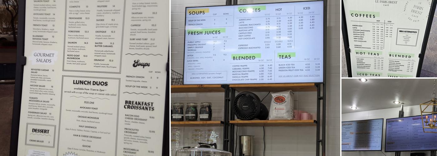 Le Paris Brest Cafe Menu