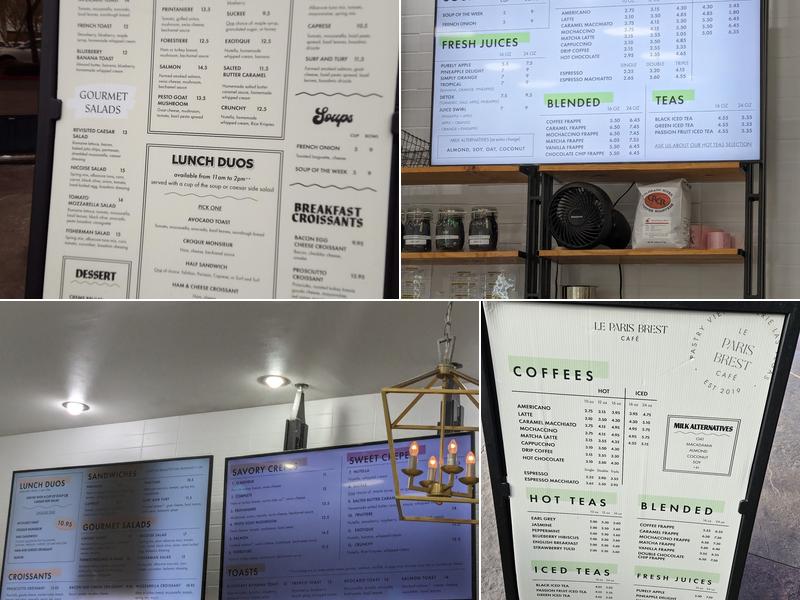 Le Paris Brest Cafe Menu