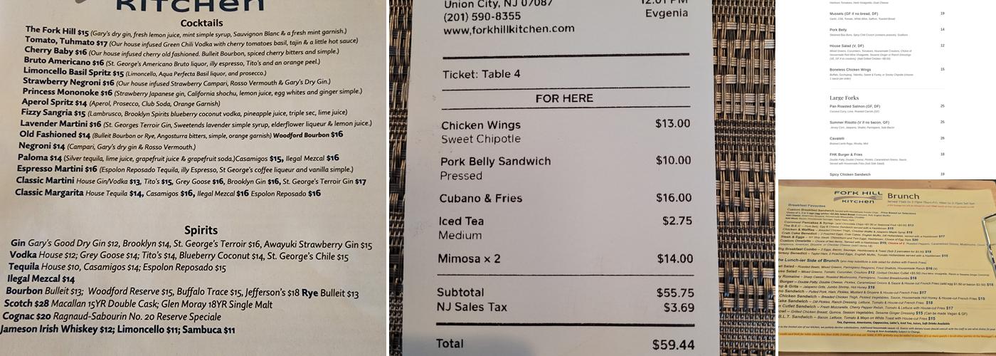 Fork Hill Kitchen Menu