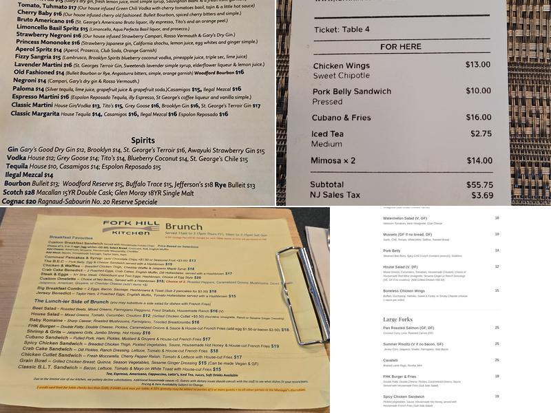 Fork Hill Kitchen Menu