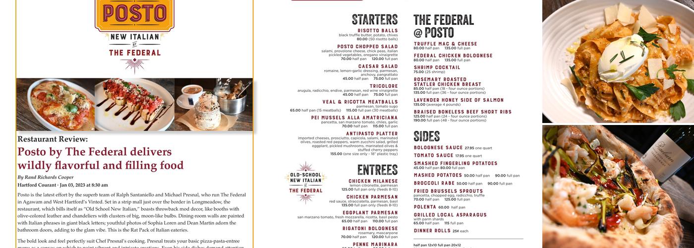 Posto Italian Menu