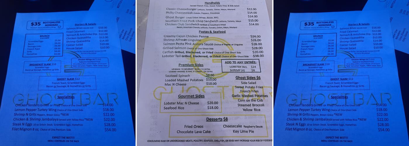 GhostBar Menu
