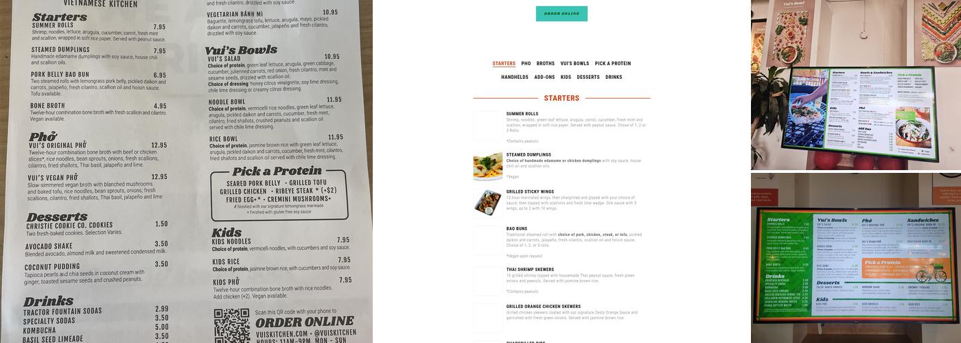 Vui's Kitchen - Hunter's Station Menu