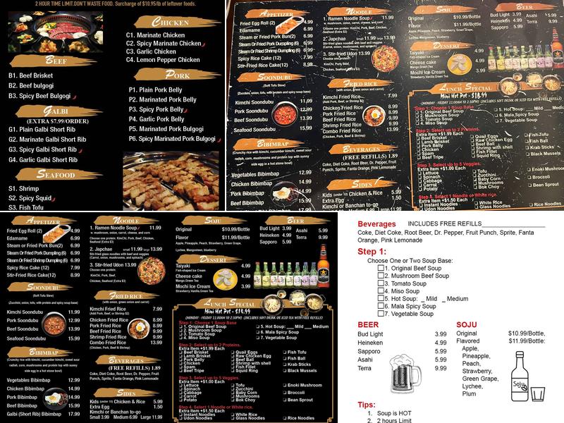 Lee’s KBBQ Hot Pot Menu