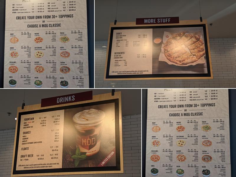 MOD Pizza Menu