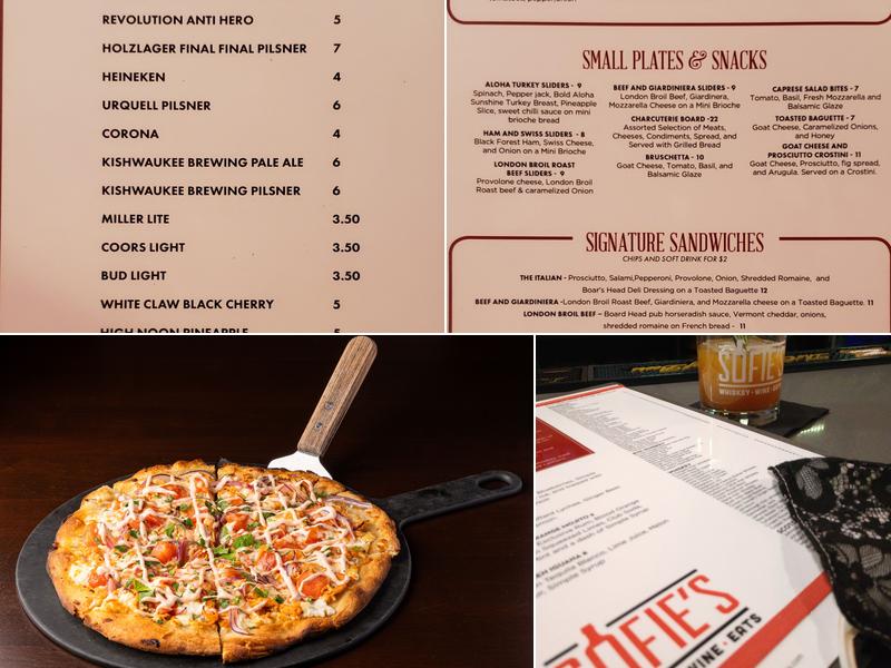 Sofie's Whiskey & Wine Menu