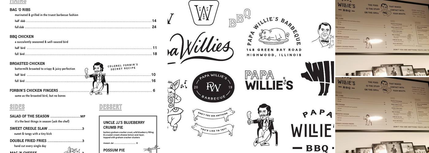 Papa Willie's BBQ Menu