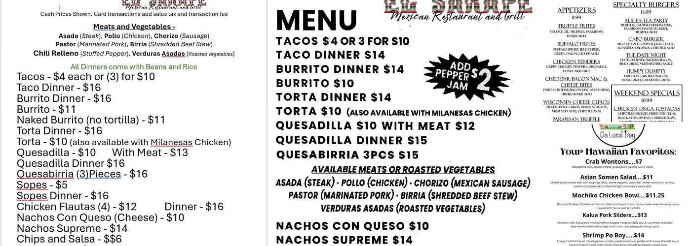 Nightshade and Dark's Pandemonium Brewing Menu