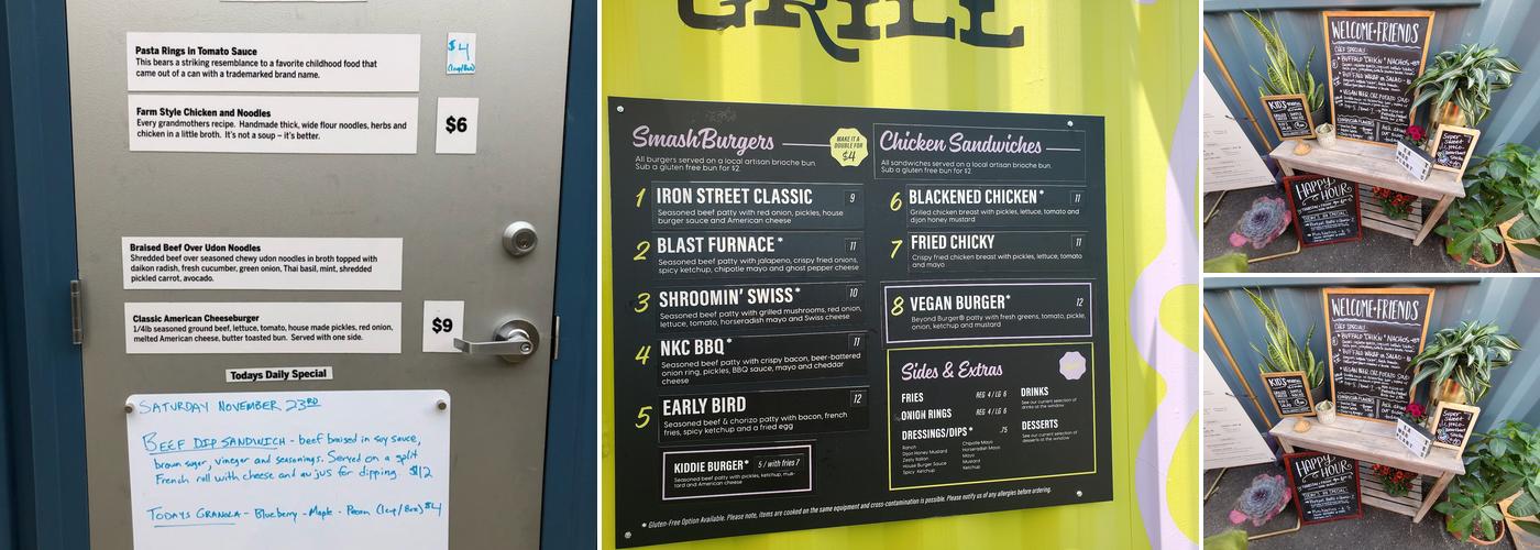 Iron District Menu