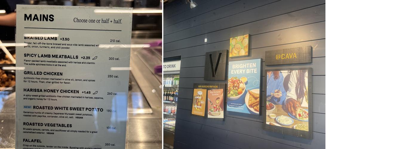 CAVA Menu