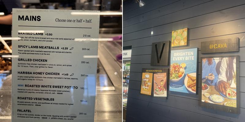 CAVA Menu