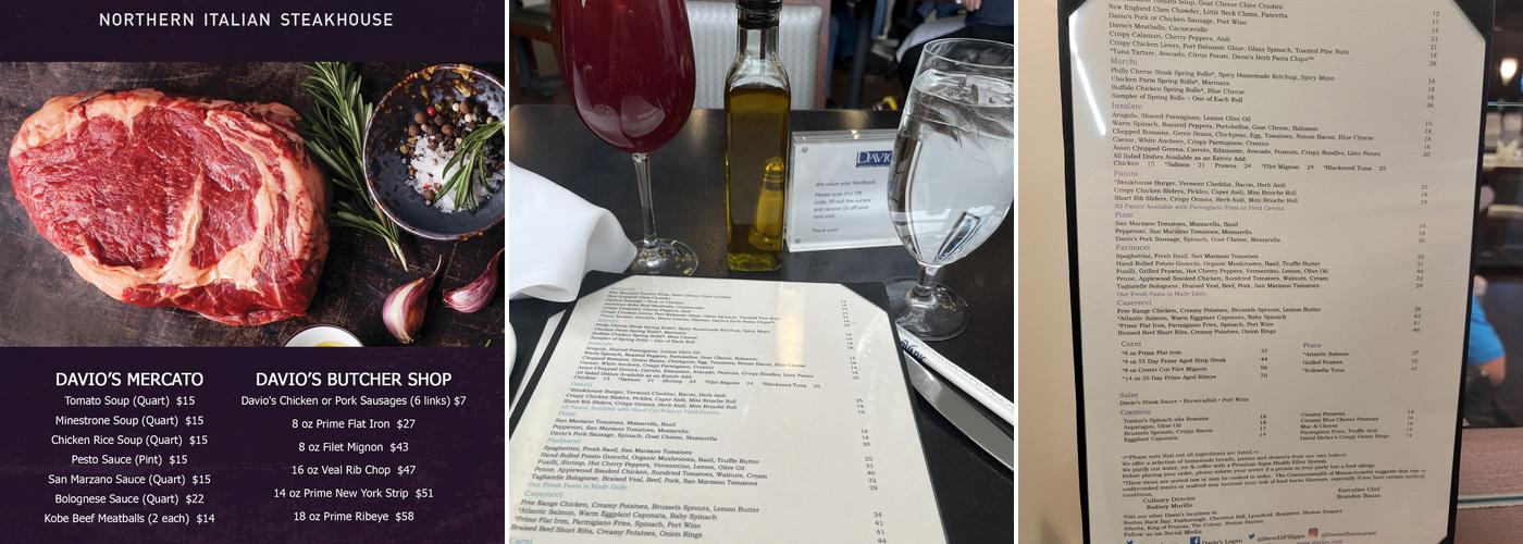 Davio's Steakhouse Menu